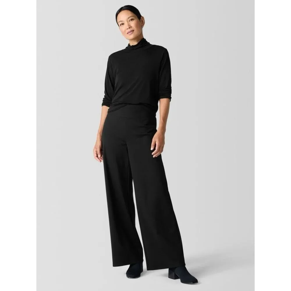 Eileen Fisher Flex Ponte High Waisted Pants Black XXS‎ NWT Womens Luxury $198